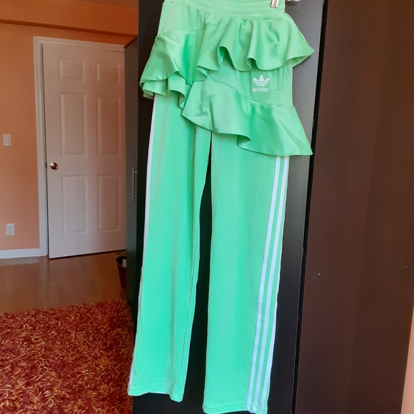adidas Green Ruffle Track Pants - Picture 5 of 13